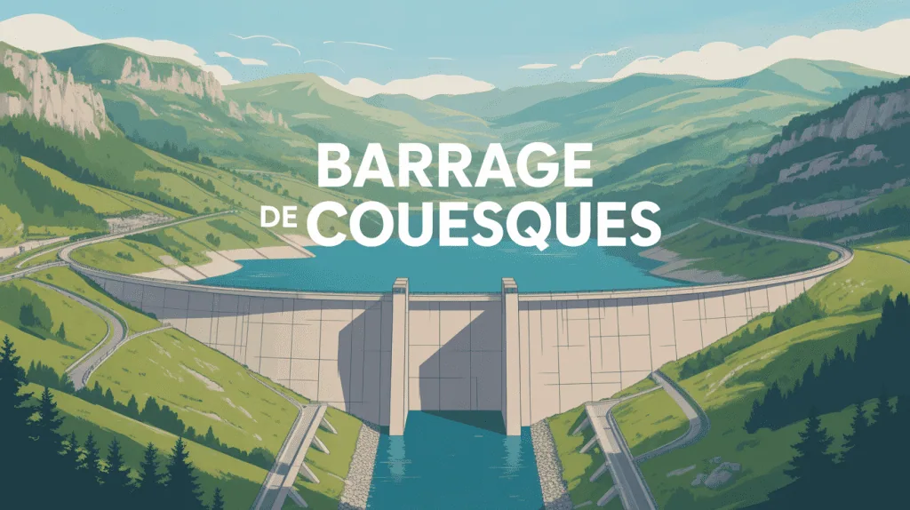 Panorama du barrage de Couesques au cœur de l'Aveyron