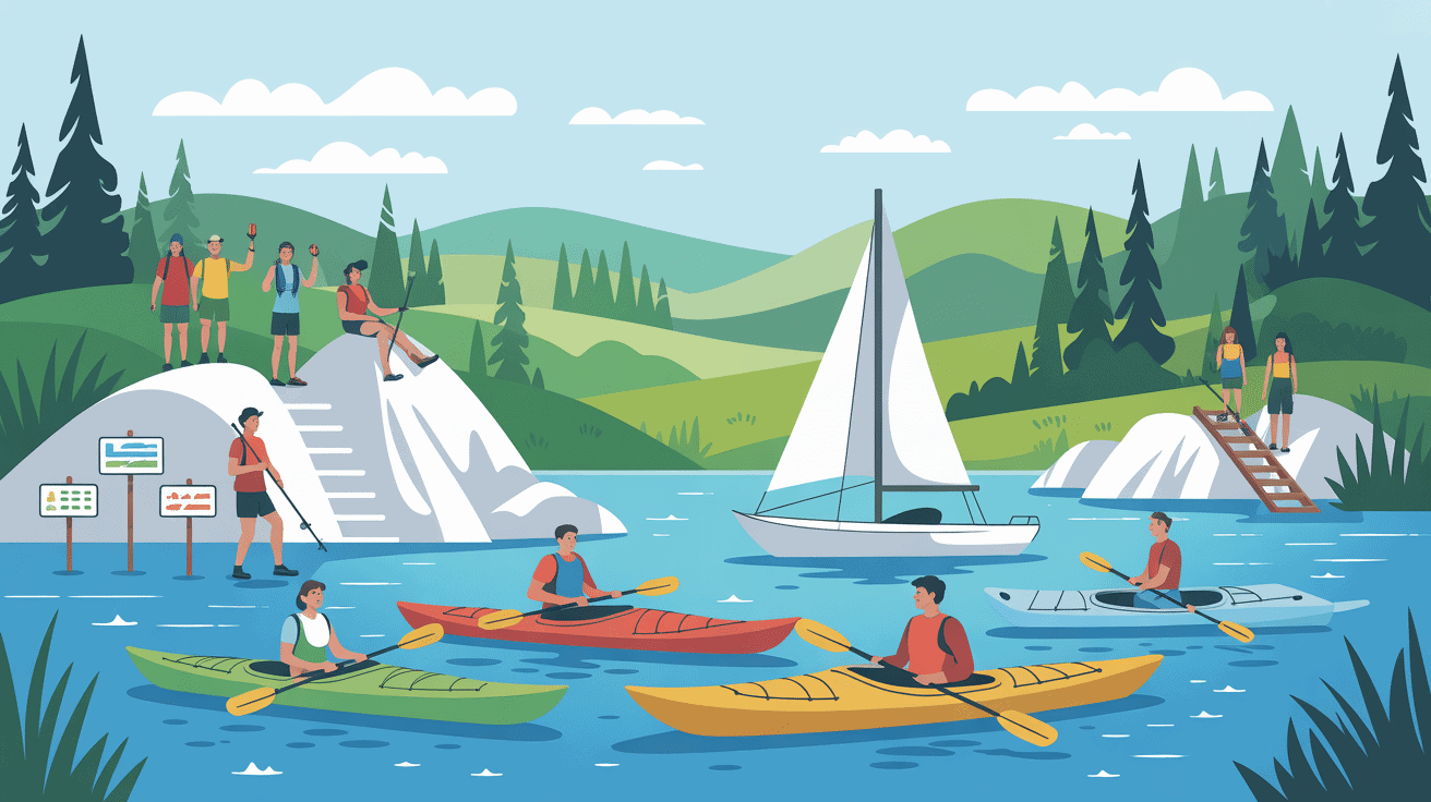 activités nautiques au barrage de grangent