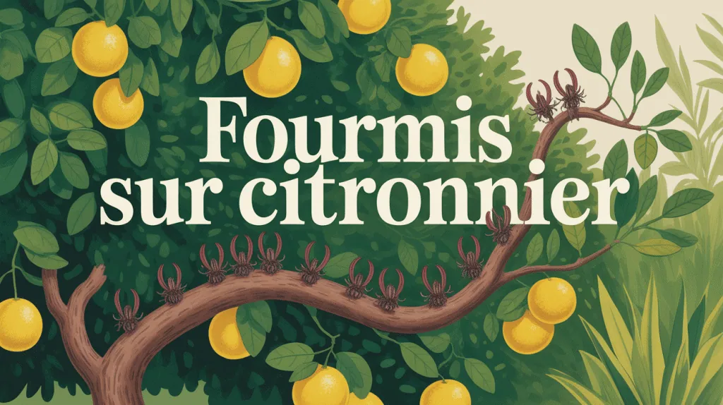 citronnier fourmis tronc citrons jardin