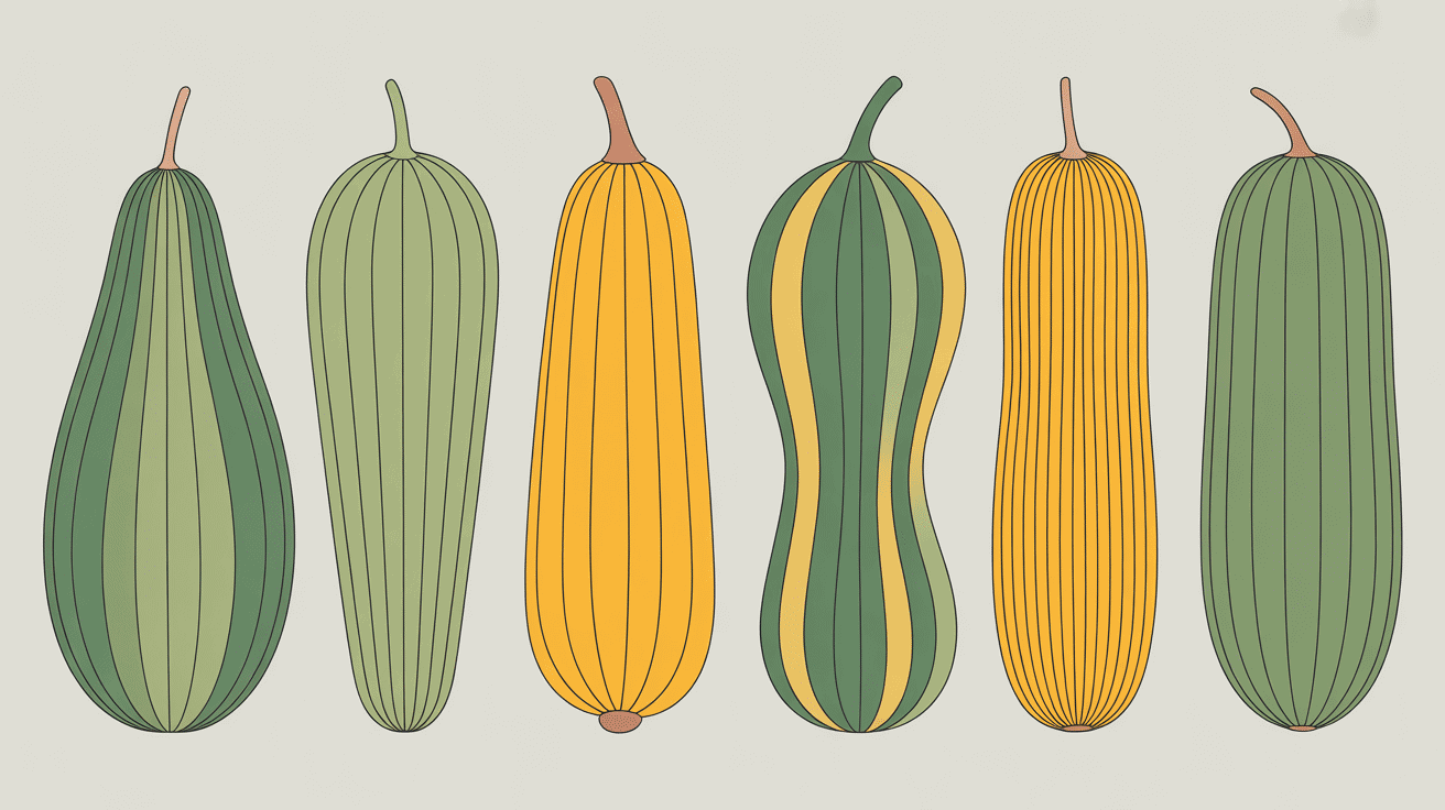 variétés courge verte et jaune guide visuel