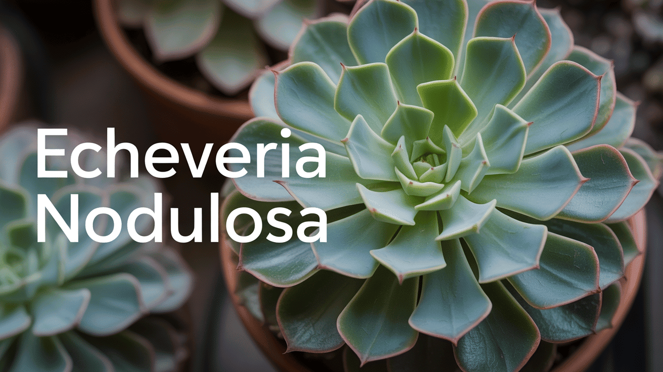 Rosette echeveria nodulosa avec feuilles charnues et nervures pourpres