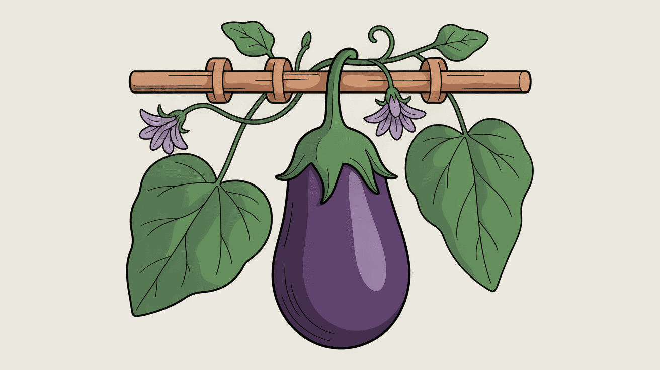 Fixation tuteur aubergines