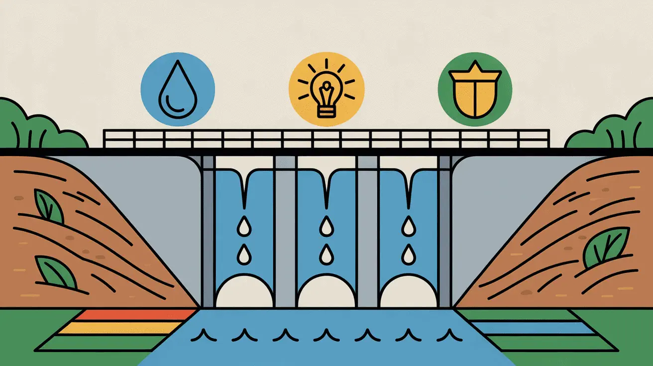 Schéma technique du barrage de Serre Ponçon irrigation électricité protection