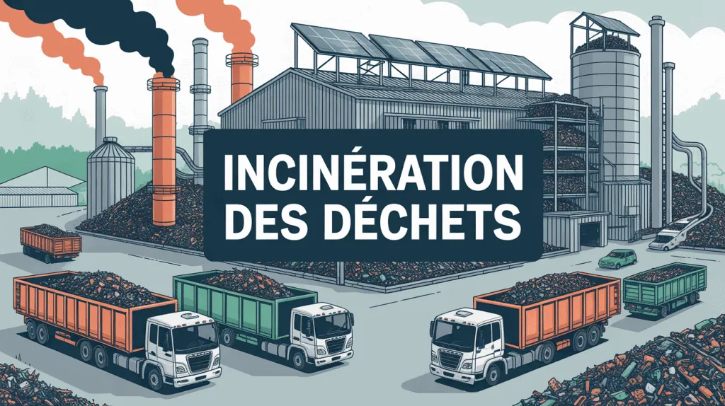 Vue d'ensemble usine incinération des déchets moderne