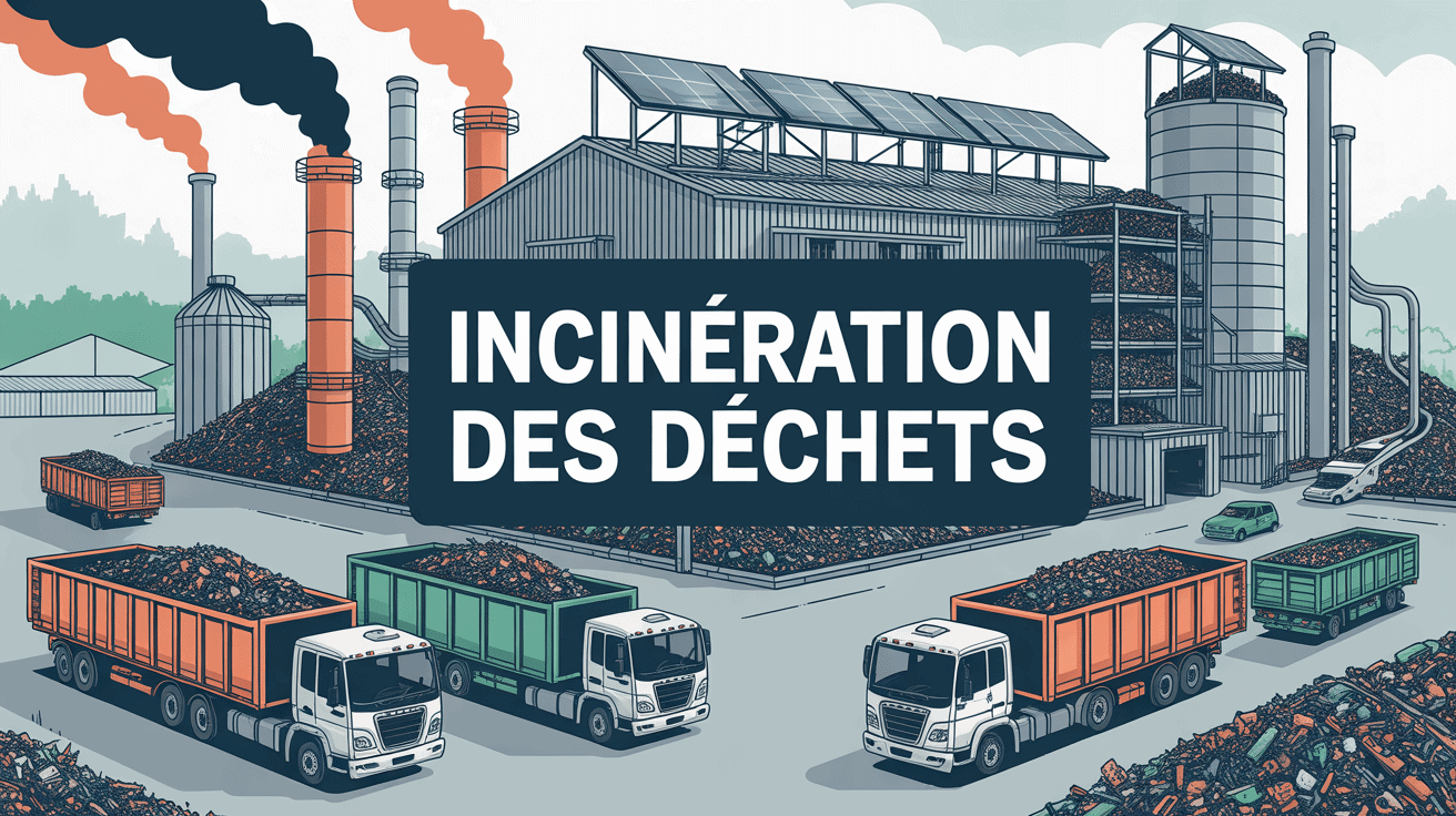 Vue d'ensemble usine incinération des déchets moderne