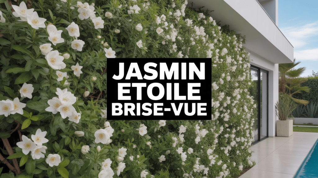 Mur de jasmin étoilé brise-vue avec fleurs blanches