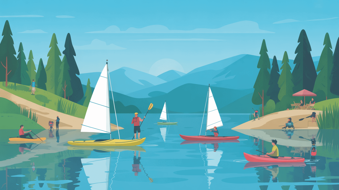 Activités nautiques et promenades au barrage de Villerest