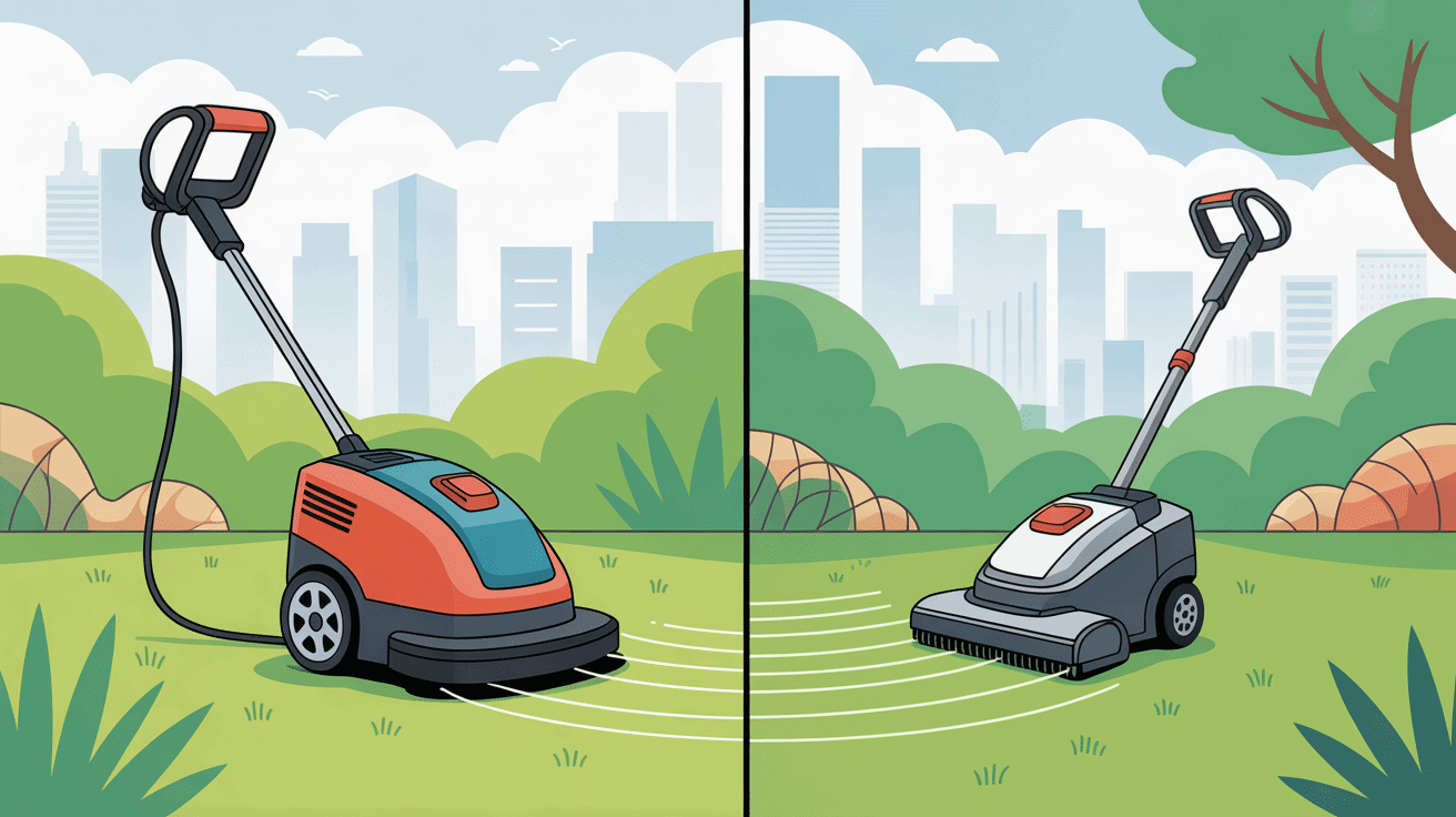 Comparaison meilleure tondeuse sur batterie et filaire dans jardin urbain