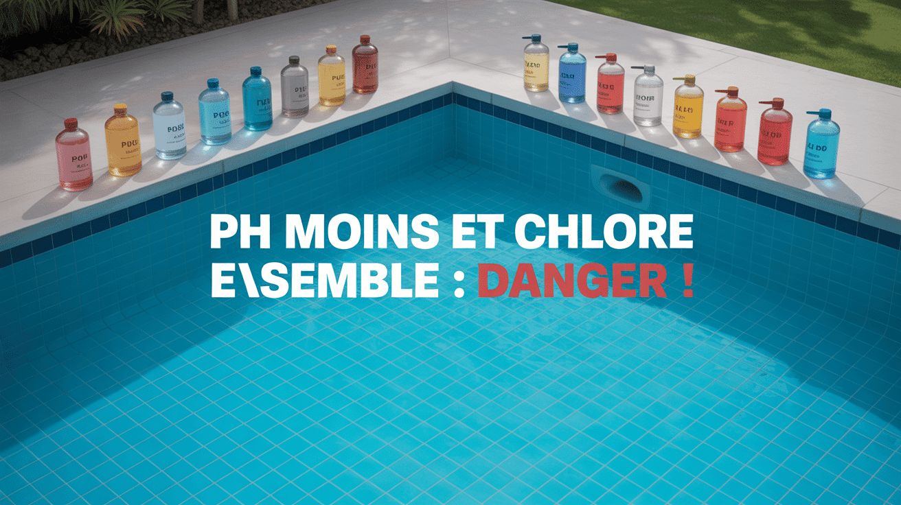 Peut on mettre ph moins et chlore en même temps vue aerienne piscine
