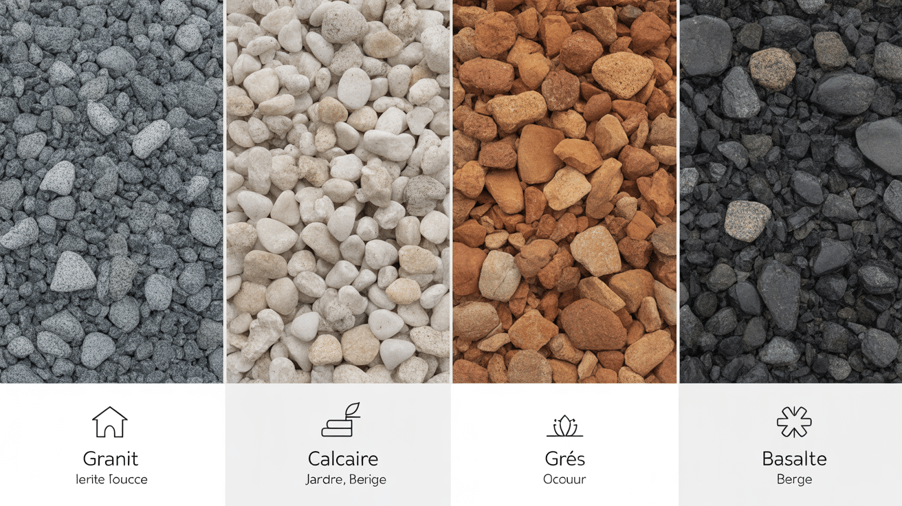 Pierres enrochement différentes tailles et usages