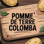 pomme de terre colomba ovales dorées sur planche bois ambiance cuisine