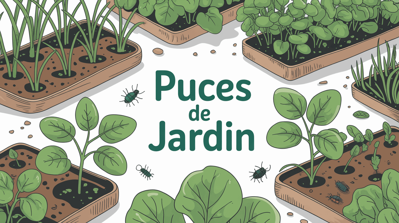 vue potager jeunes plants attaqués puce de jardin