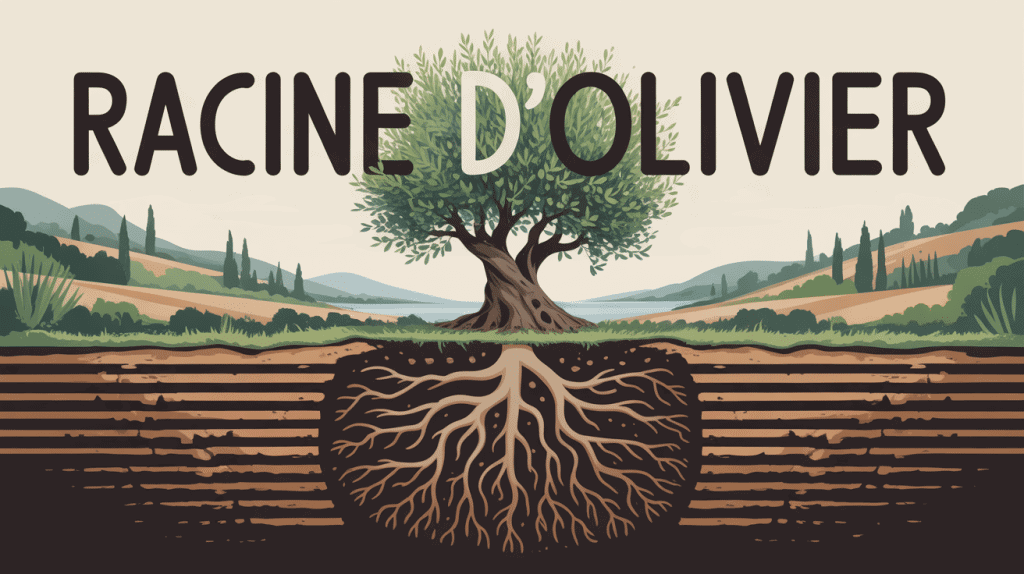 racine d olivier visible sous terre paysage mediterraneen
