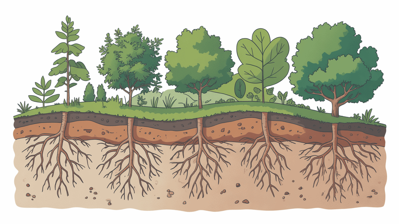 diagramme racine figuier dans la terre