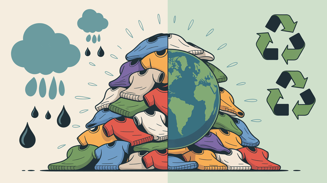 recyclage vetement pile vetements pollution