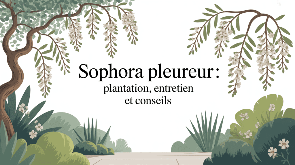 Sophora pleureur branches retombantes feuillage vert jardin