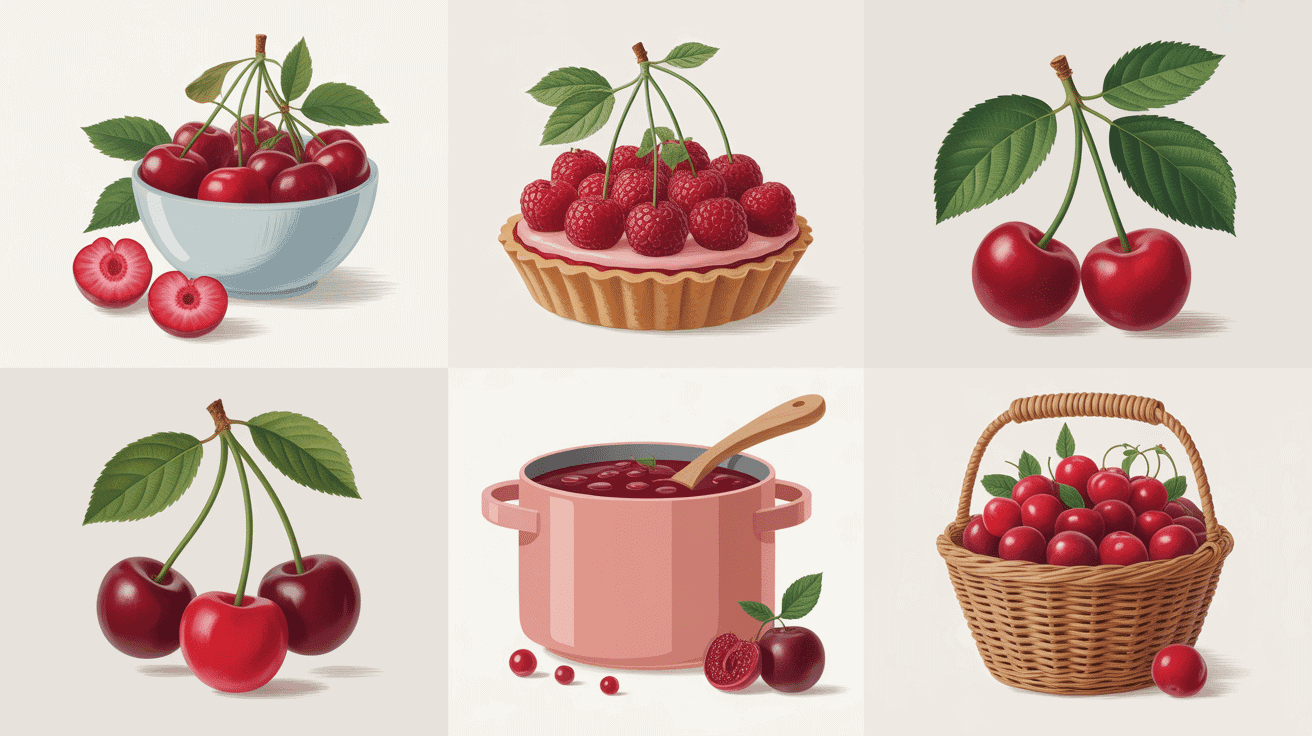 Usages de chaque variété cerise en illustration