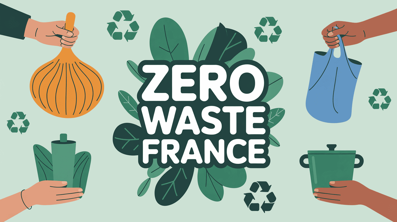 zero waste france illustration mains objets reutilisables