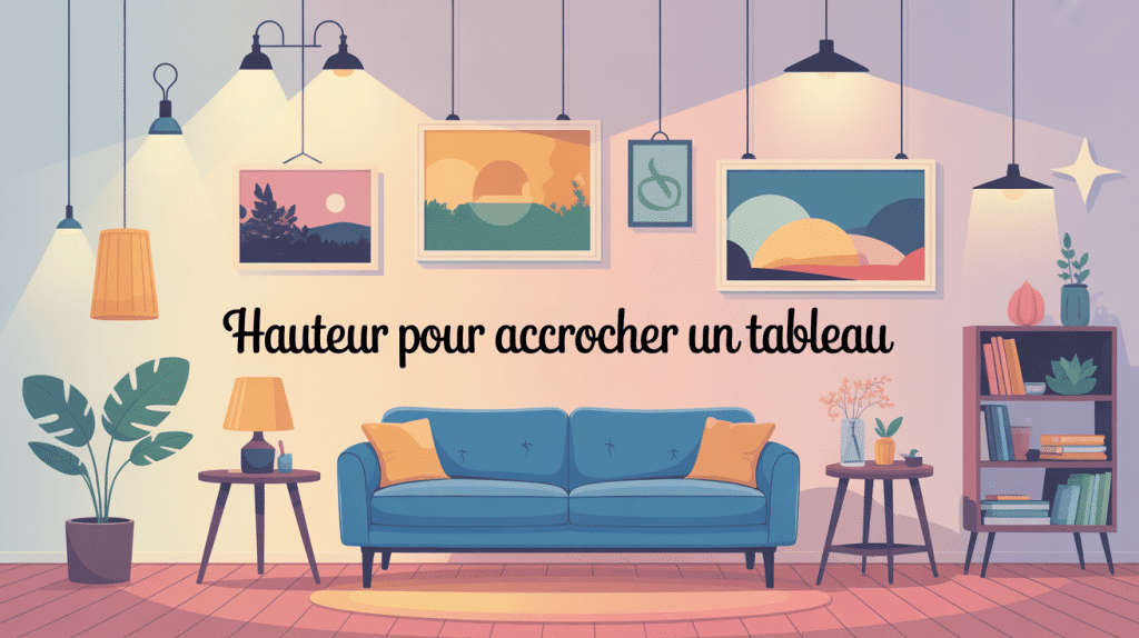 Illustration harmonieuse a quelle hauteur accrocher un tableau