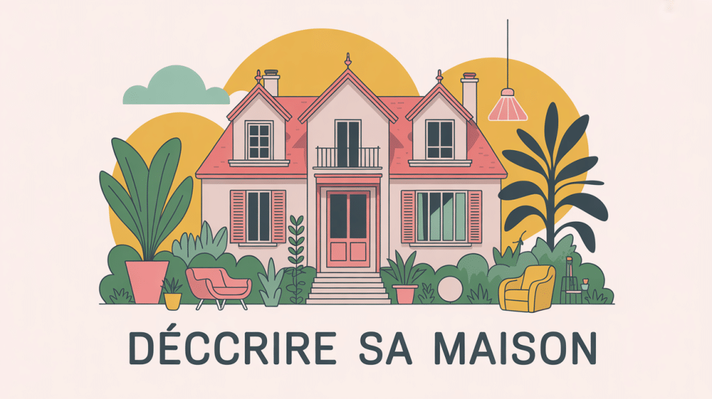 a quoi ressemble ta maison illustration stylisée intérieure et extérieure