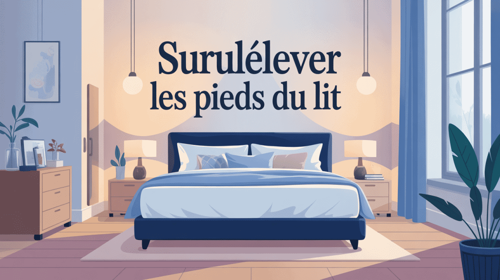 illustration sur de combien surélever les pieds du lit, confort et bien-être