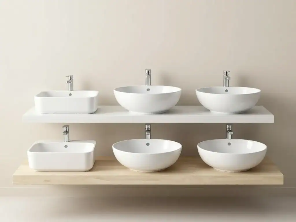 comparatif hauteur plan vasque différents meubles