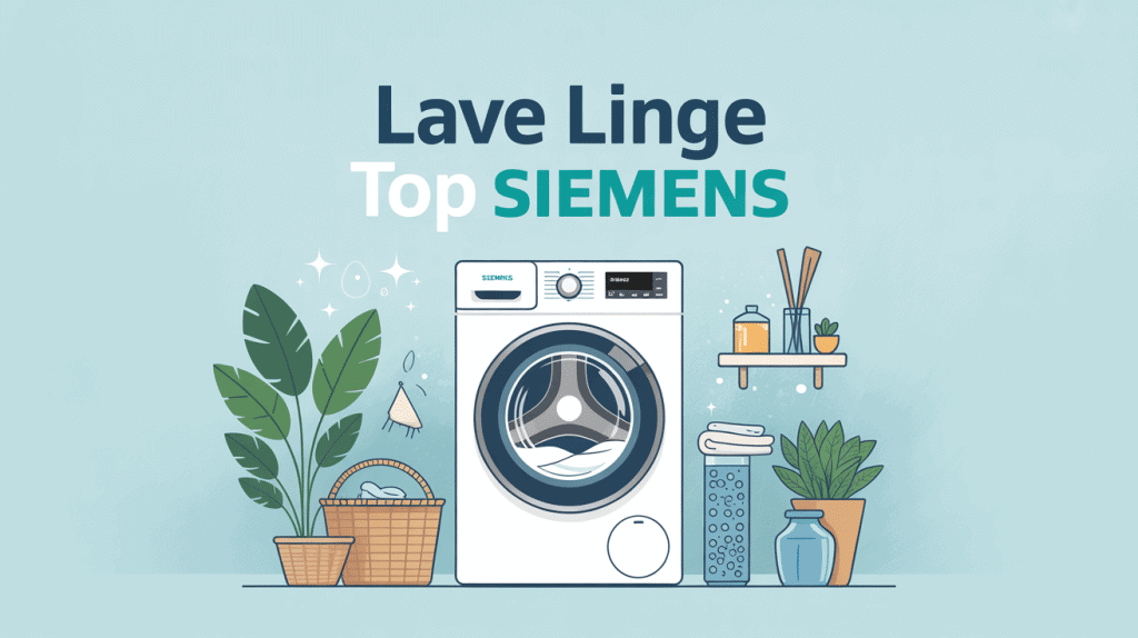lave linge top siemens dans une buanderie moderne et lumineuse