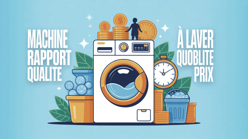 machine à laver meilleur rapport qualité prix, illustration moderne