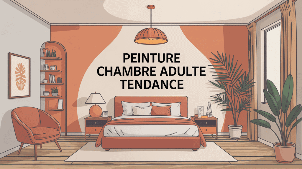 peinture chambre adulte tendance illustration moderne apaisante