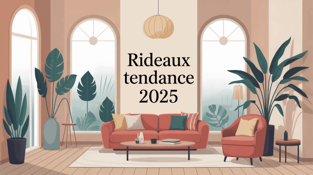 illustration rideau tendance 2024 matière naturelle et déco contemporaine