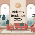 illustration rideau tendance 2024 matière naturelle et déco contemporaine