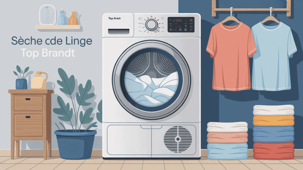 illustration seche linge top brandt dans buanderie compacte
