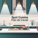 illustration spot cuisine plan de travail bien éclairé