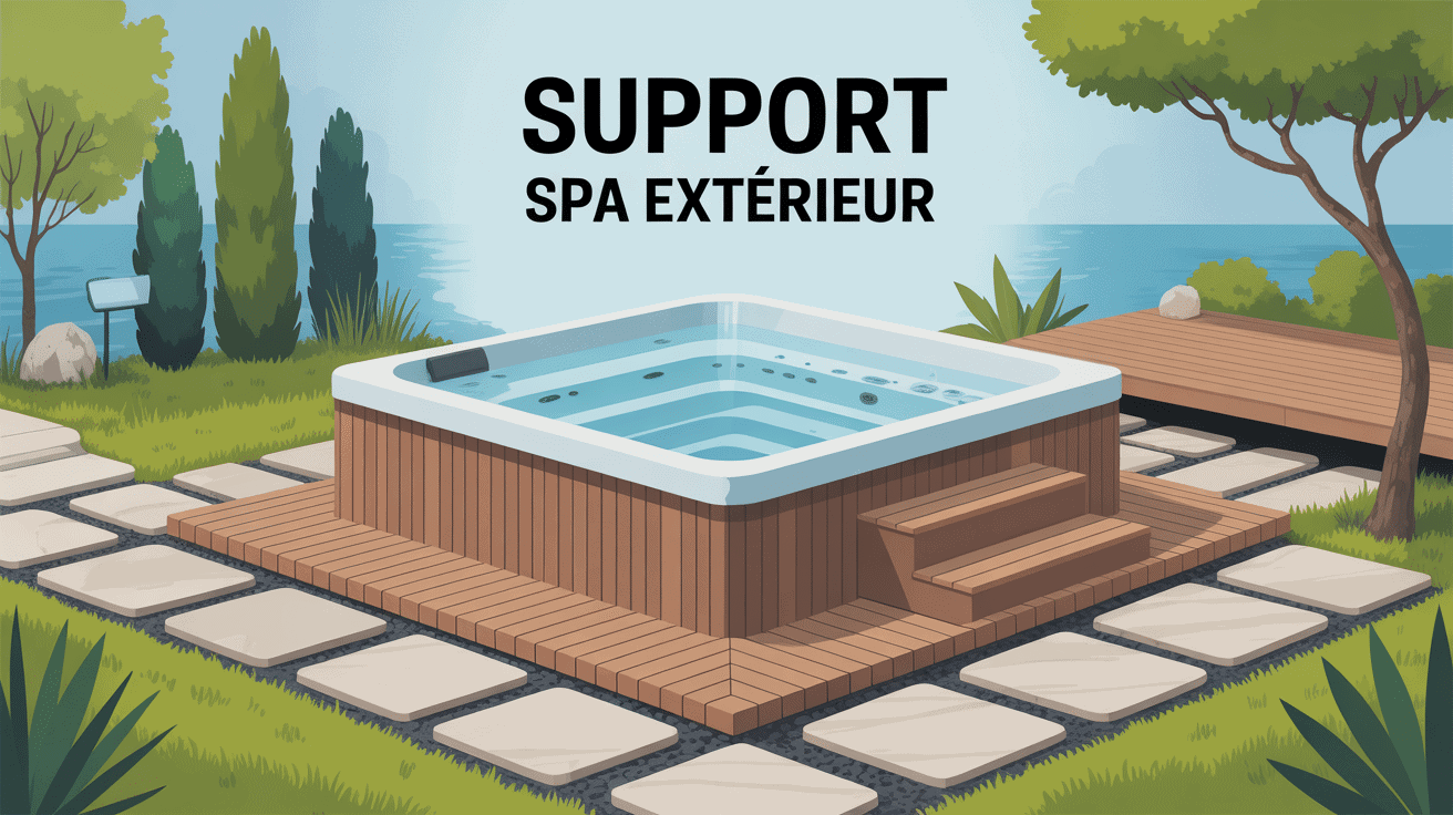 Illustration des options sur quoi poser un spa extérieur dans un jardin