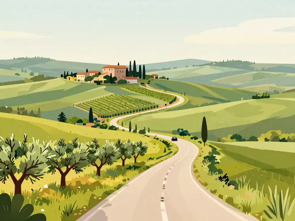anchiano vinci tuscany vue route paysages organisation