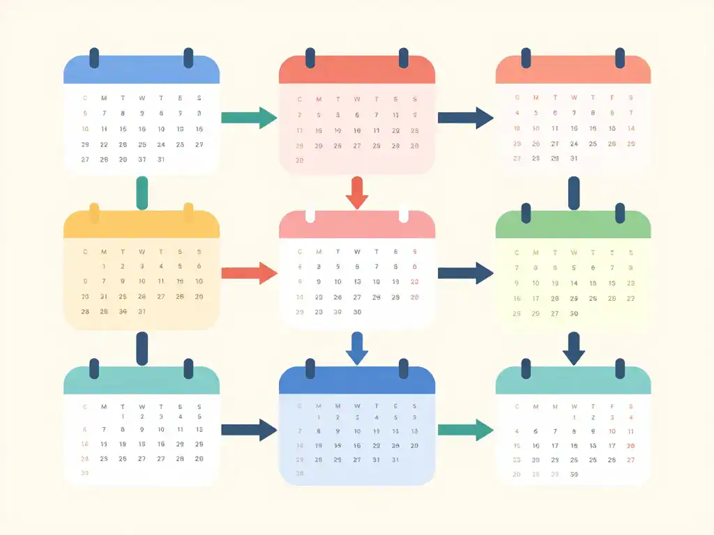 Diagramme types calendrier mensuel usages
