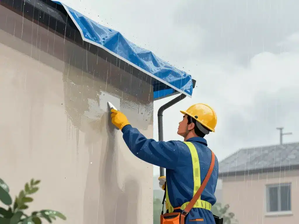 Techniques sécurité enduit par temps humide façade