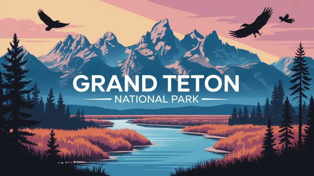 Panorama stylisé Grand Teton National Park