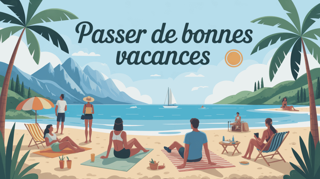 Scène passe de bonnes vacances, activités plage montagne