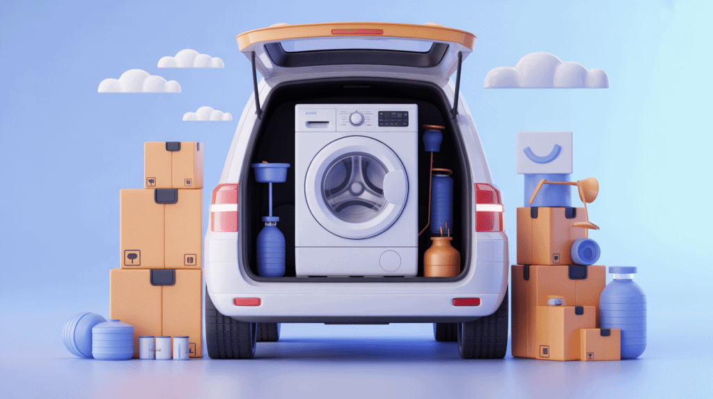 peut on coucher une machine à laver transport coffre voiture