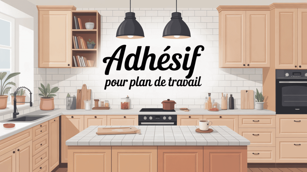 Adhesif pour plan de travail sur une cuisine moderne lumineuse