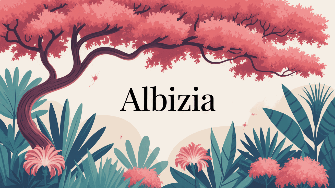 albizia arbre décoratif à fleurs plumeuses roses