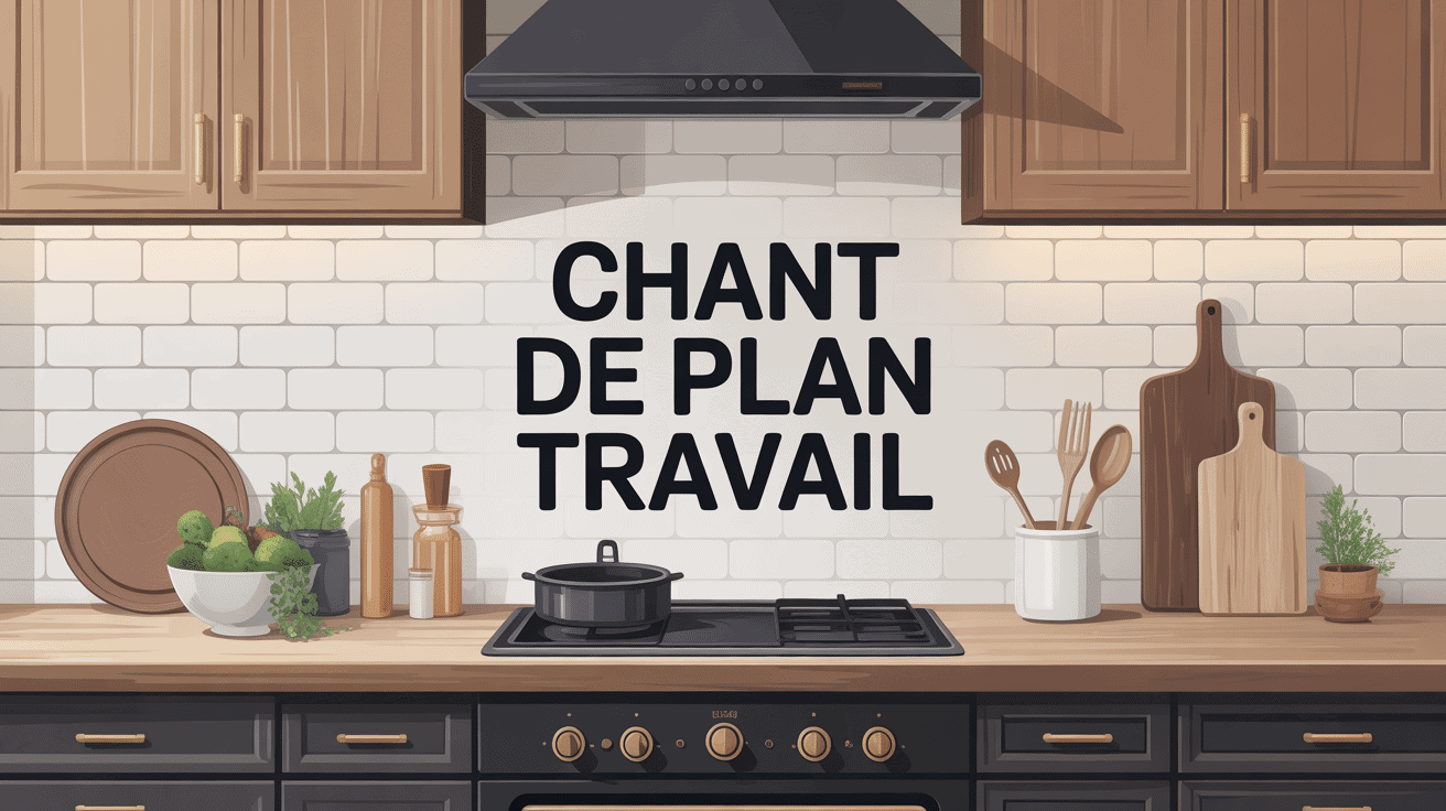 Illustration du chant de plan de travail en cuisine moderne