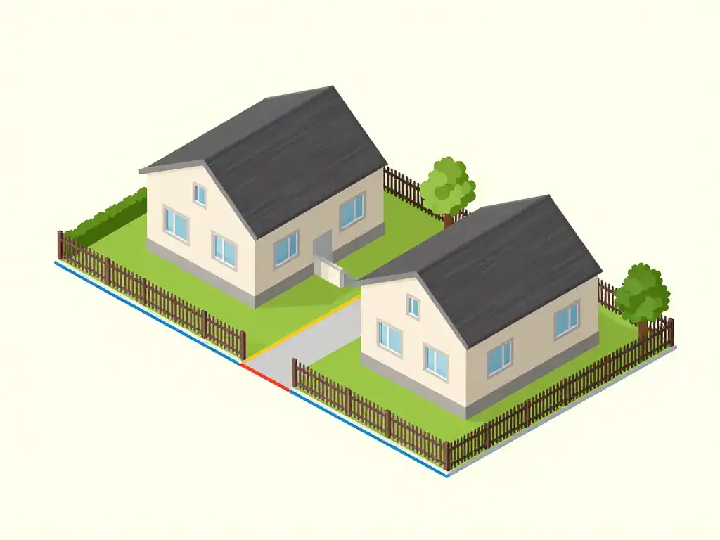 clôture privative en limite de propriété avec schéma distances et hauteurs