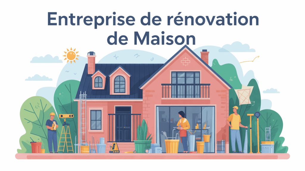 entreprise de rénovation de maison illustration vectorielle moderne
