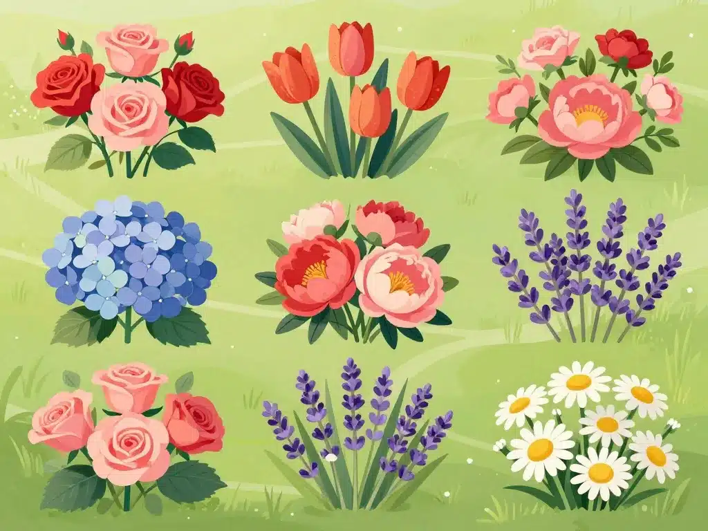 fleur nom groupes variétés jardin