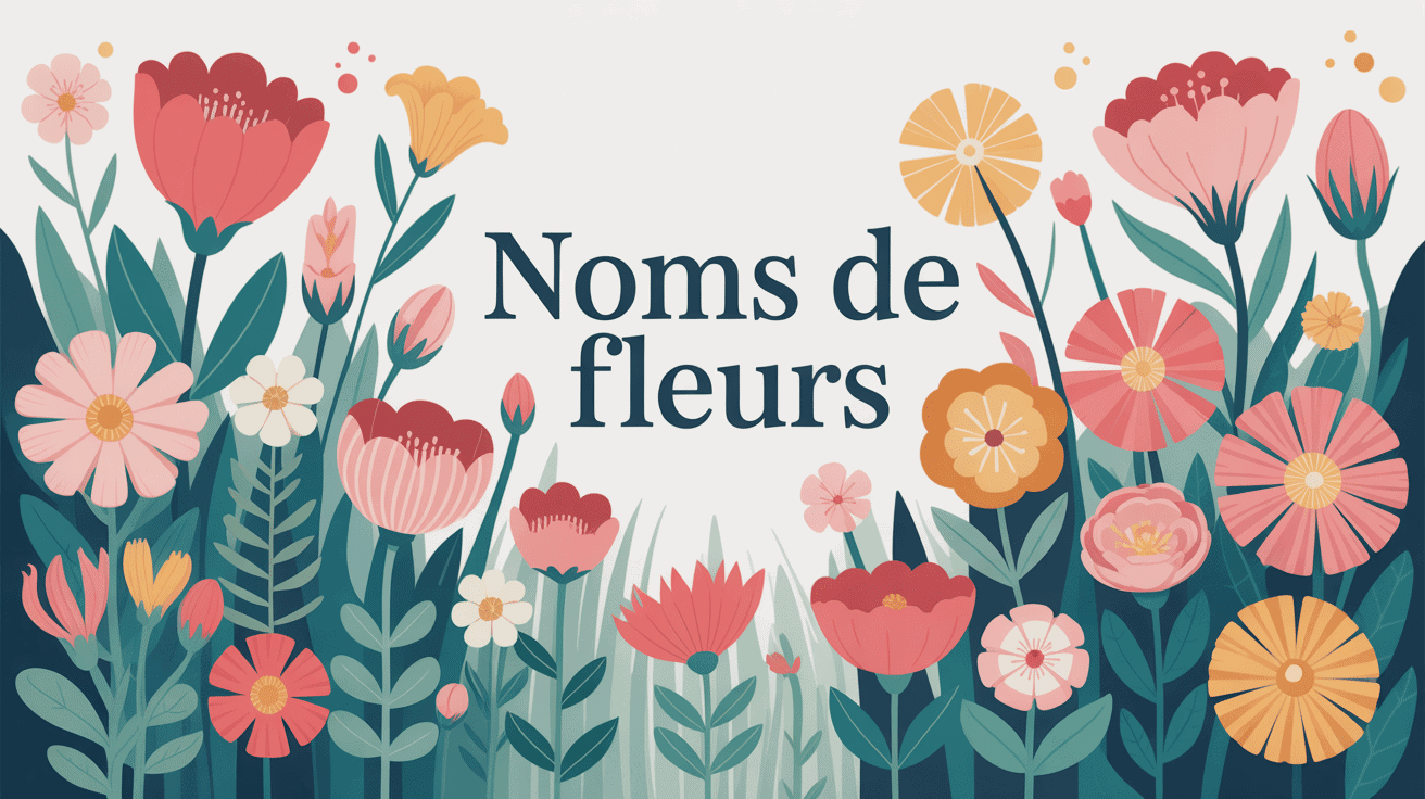 fleur nom visuel jardin stylisé coloré