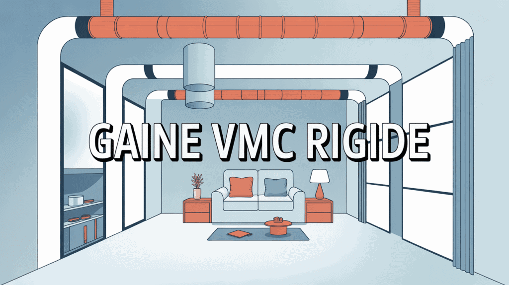 Illustration d’un réseau de gaines VMC rigides dans une maison moderne