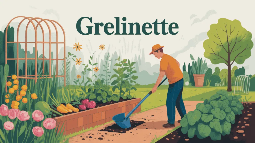 grelinette utilisée dans un potager luxuriant