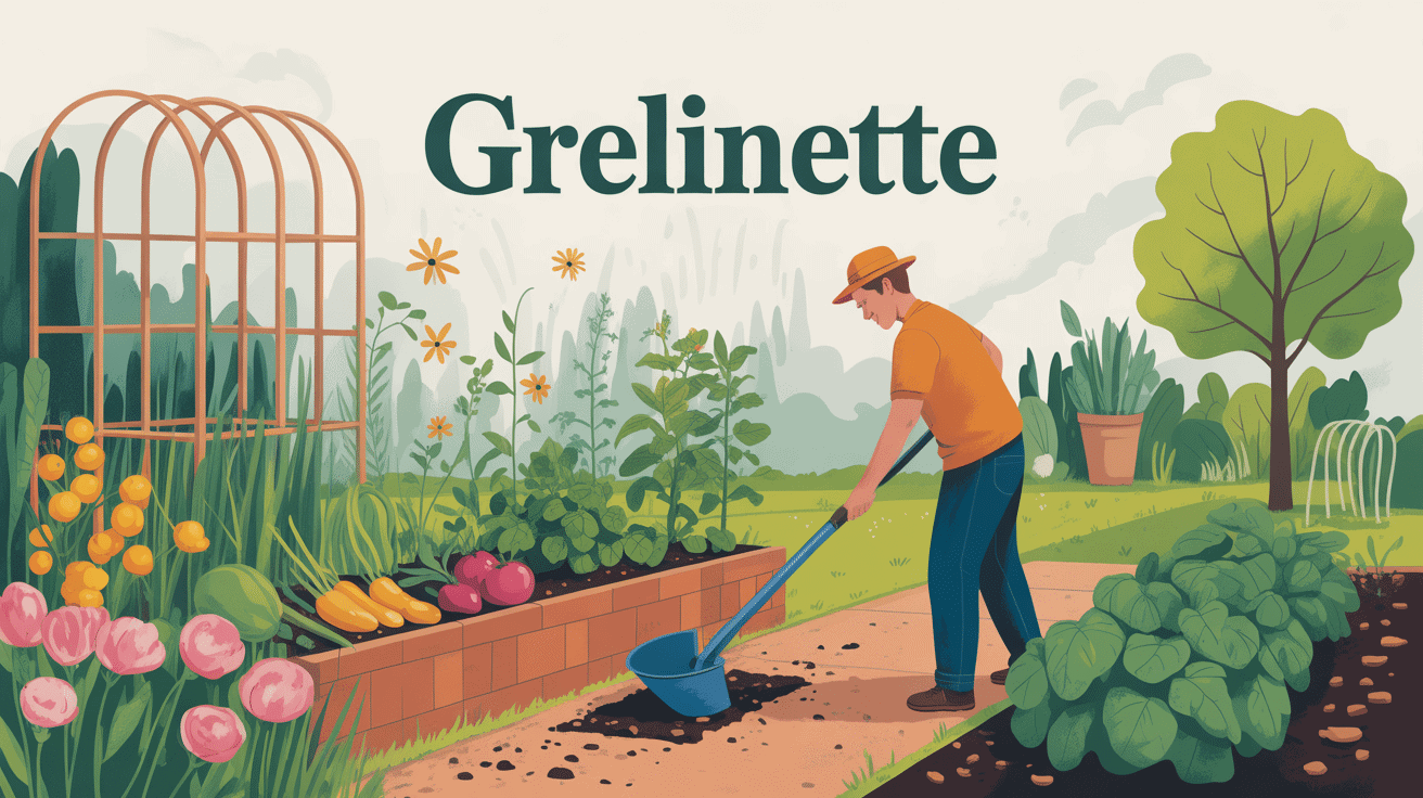 grelinette utilisée dans un potager luxuriant